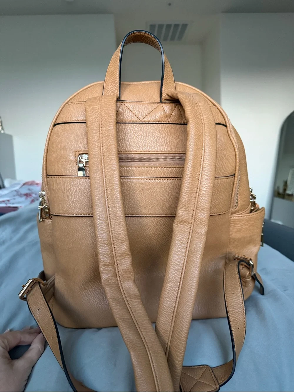 Poppy & Peonies Brooklyn Backpack in Camel